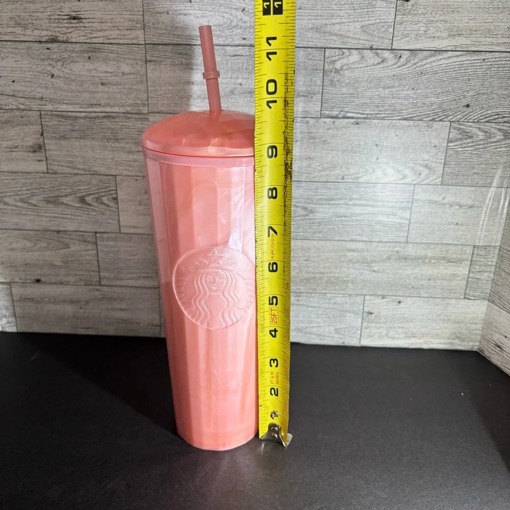 Starbucks Marble Peachy Pink Acrylic Cold‎ Cup 24 Oz. 2021